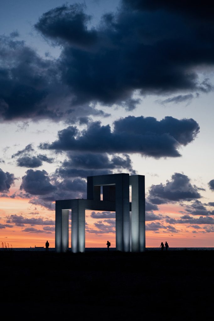 Het strand van le Havre, kunstwerk UP3 de Lang et Baumann