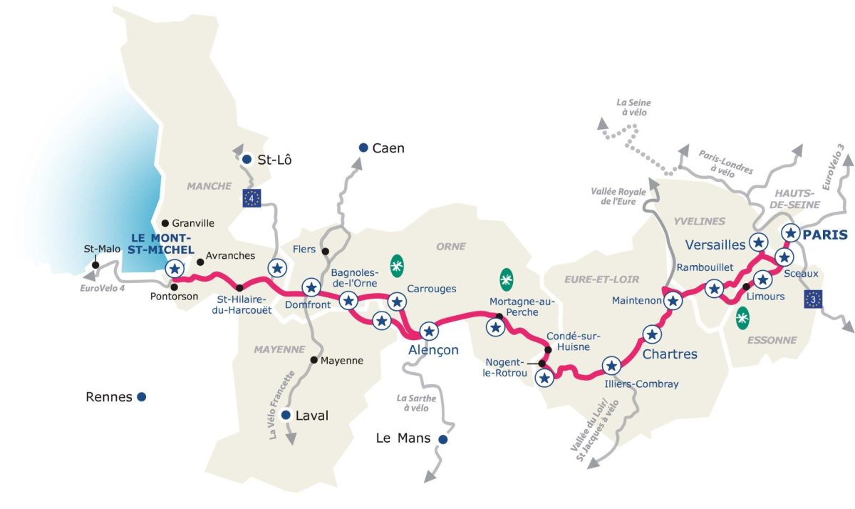 Mapa Véloscénie
