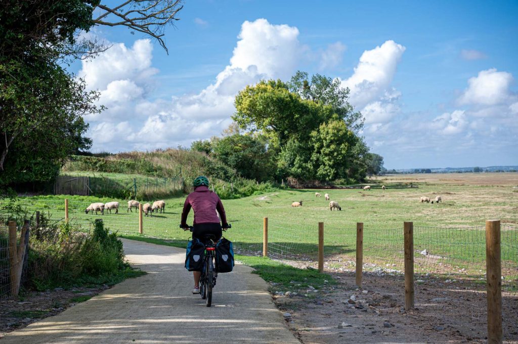 Sur la VéloWestNormandy, en baie du Mont-Saint-Michel