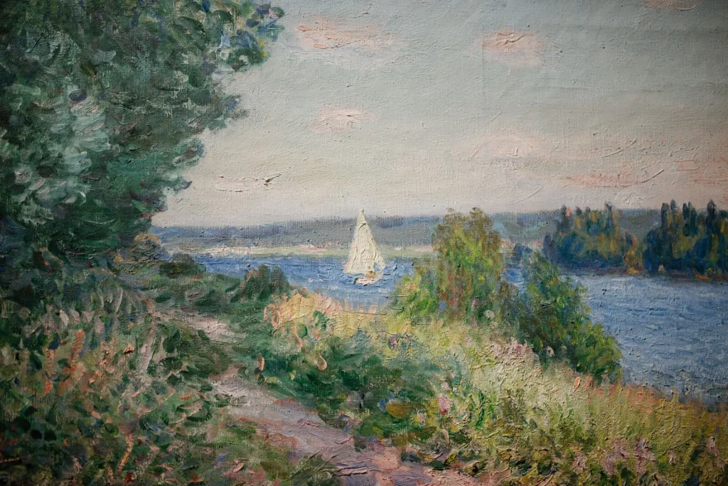 tableau "La Seine à Sahurs, La Bouille coup de vent" d'Alfred Sisley