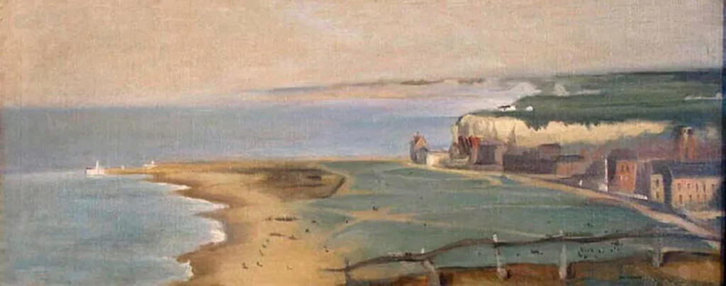 Playa de Dieppe vista desde el acantilado occidental, Óleo sobre lienzo, Eva Gonzalès