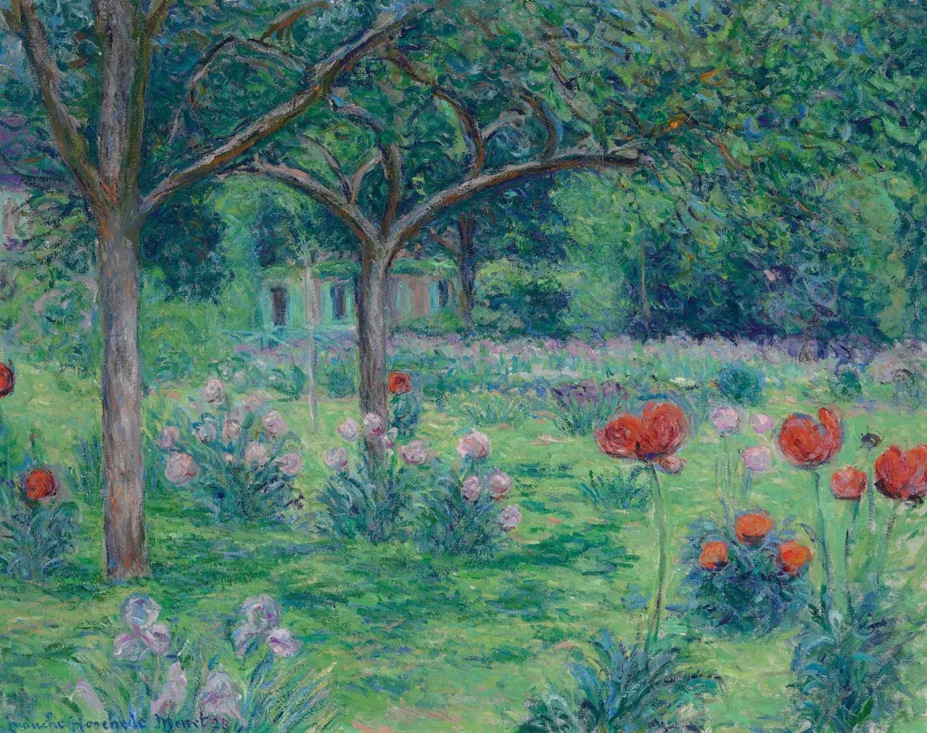 Pintura El jardín de Monet, 1927, óleo sobre lienzo de Blanche Hoschedé-Monet