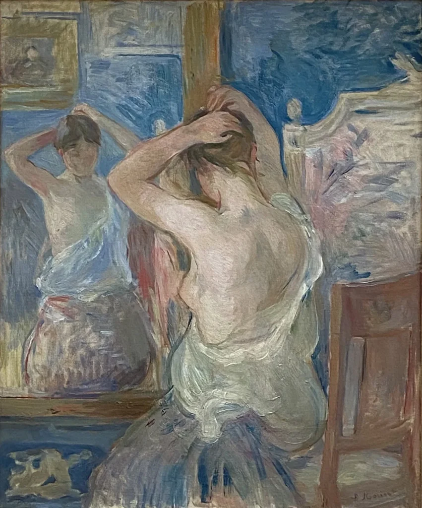 Tableau de Berthe Morisot intitulé Devant le miroir