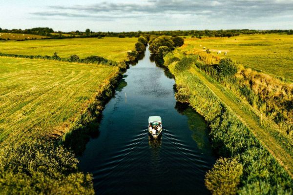 vue en drone sur les marais