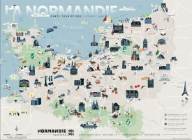 Visuel de la carte illustrée de la Normandie