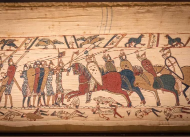 Ouvrir dans la galerie: Tapisserie de Bayeux Scène de la Tapisserie de Bayeux