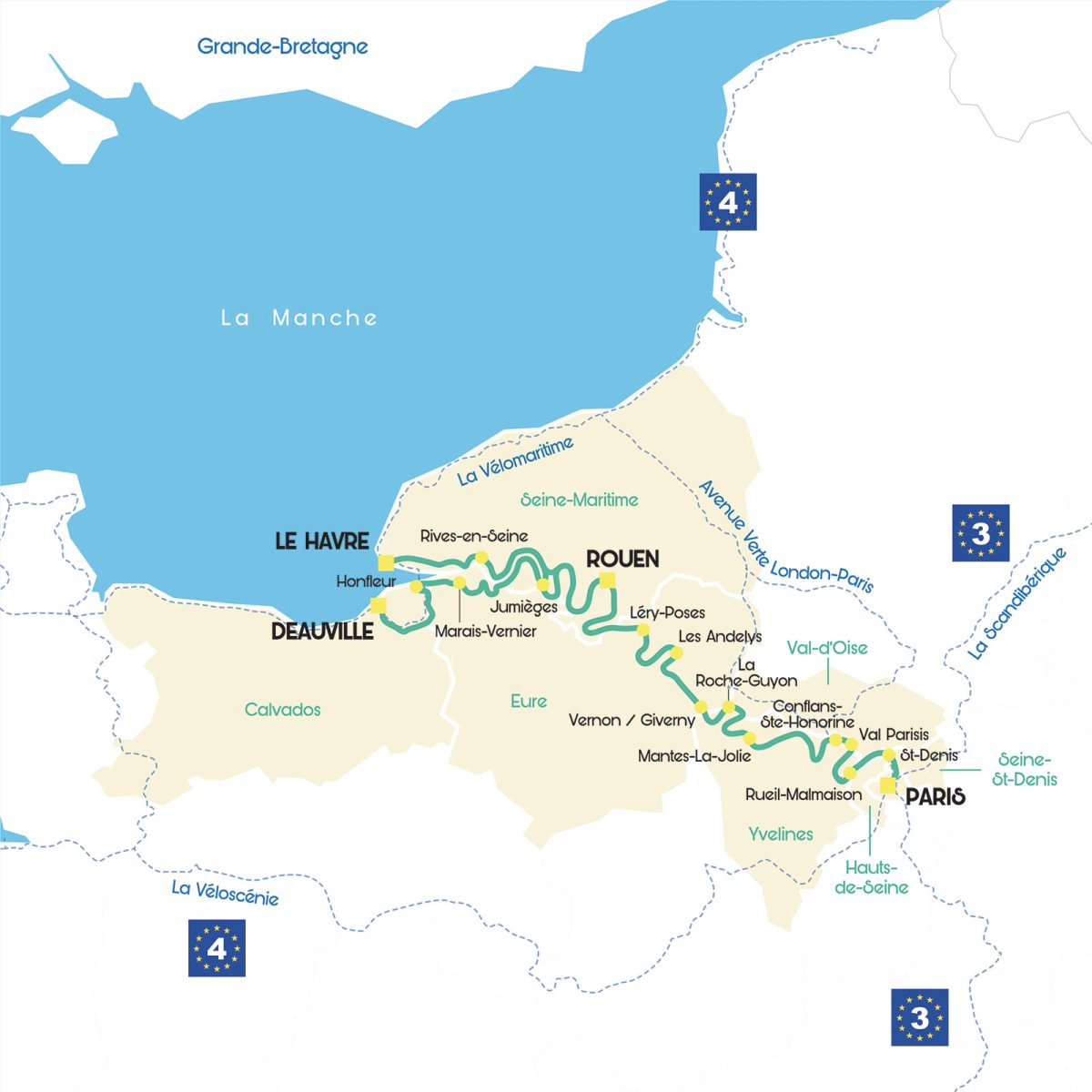 Carte La Seine à Vélo